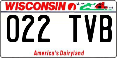 WI license plate 022TVB