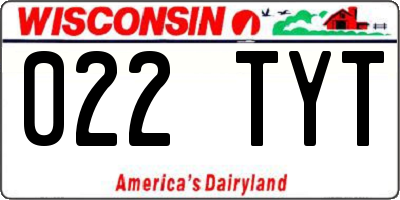 WI license plate 022TYT