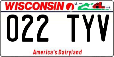 WI license plate 022TYV