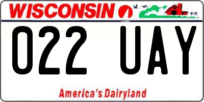WI license plate 022UAY