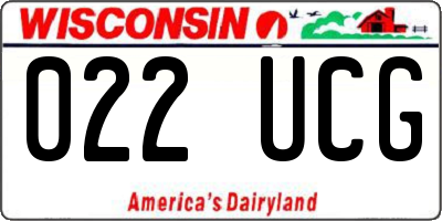 WI license plate 022UCG