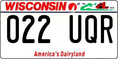 WI license plate 022UQR