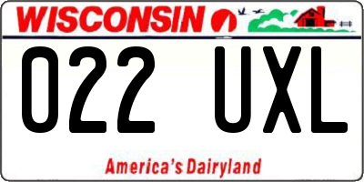 WI license plate 022UXL