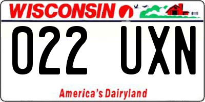 WI license plate 022UXN