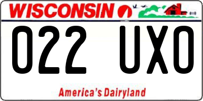 WI license plate 022UXO