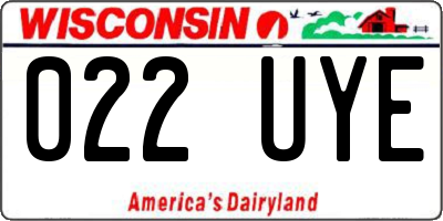 WI license plate 022UYE