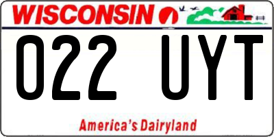 WI license plate 022UYT