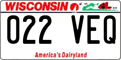 WI license plate 022VEQ