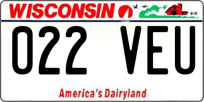 WI license plate 022VEU
