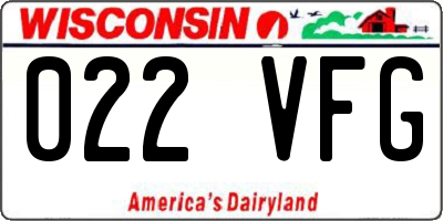 WI license plate 022VFG