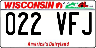 WI license plate 022VFJ
