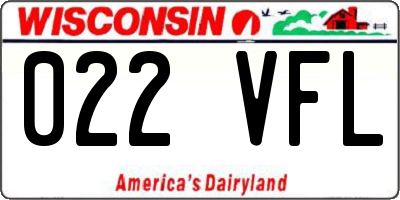 WI license plate 022VFL