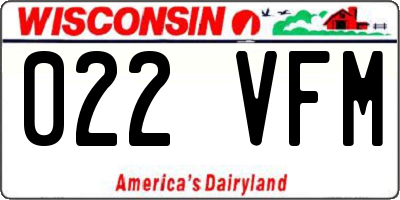 WI license plate 022VFM
