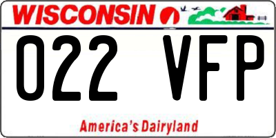 WI license plate 022VFP