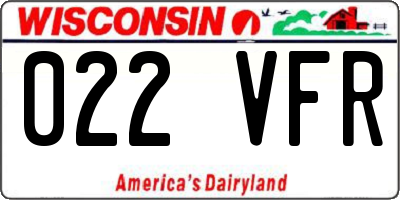 WI license plate 022VFR