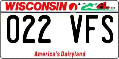 WI license plate 022VFS
