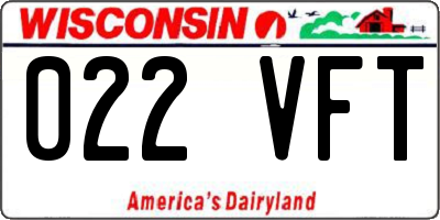 WI license plate 022VFT