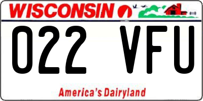 WI license plate 022VFU