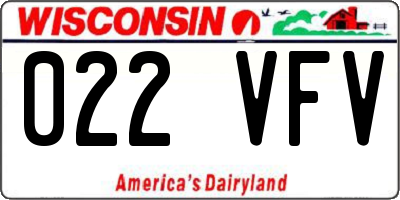 WI license plate 022VFV