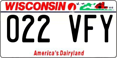 WI license plate 022VFY