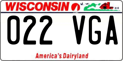 WI license plate 022VGA