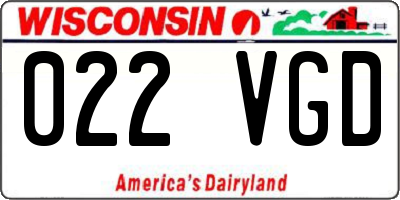 WI license plate 022VGD