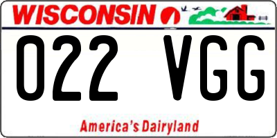 WI license plate 022VGG