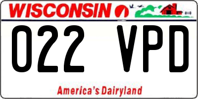 WI license plate 022VPD
