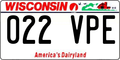 WI license plate 022VPE