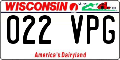 WI license plate 022VPG