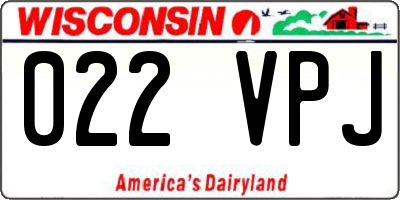 WI license plate 022VPJ