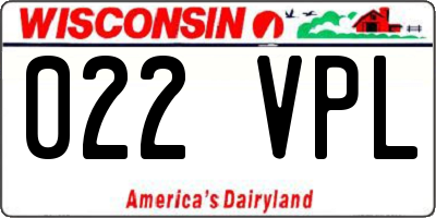 WI license plate 022VPL