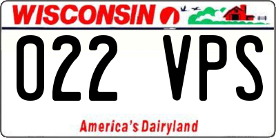 WI license plate 022VPS