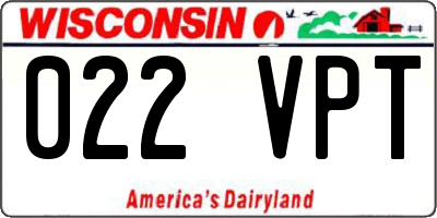 WI license plate 022VPT