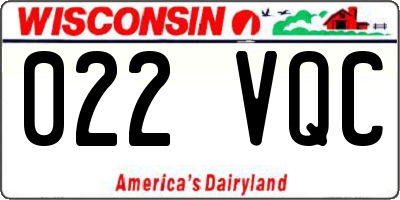 WI license plate 022VQC