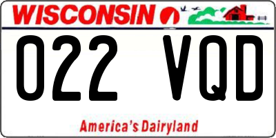 WI license plate 022VQD