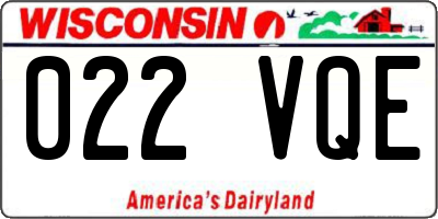 WI license plate 022VQE