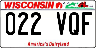 WI license plate 022VQF