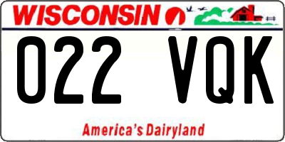 WI license plate 022VQK