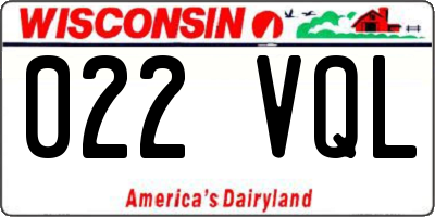 WI license plate 022VQL