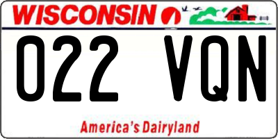 WI license plate 022VQN