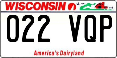 WI license plate 022VQP
