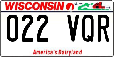 WI license plate 022VQR
