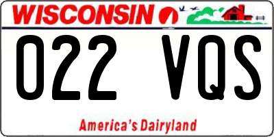 WI license plate 022VQS