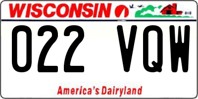 WI license plate 022VQW