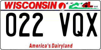 WI license plate 022VQX