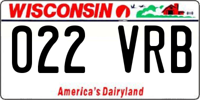 WI license plate 022VRB