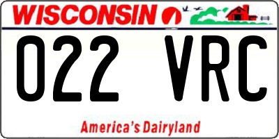 WI license plate 022VRC