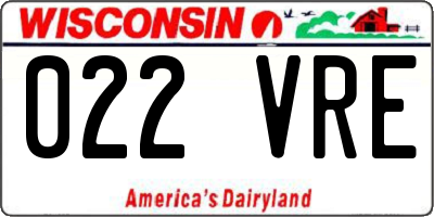 WI license plate 022VRE
