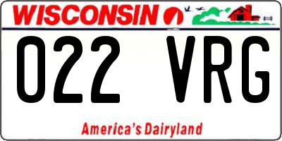 WI license plate 022VRG